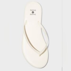 Shade & Shore Women's Cream Cali Flip Flop Sandals Size: 12